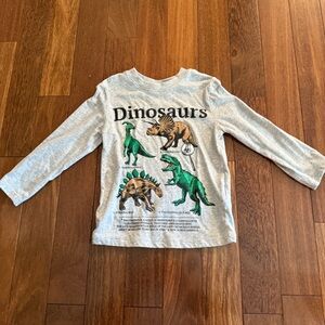 H&M Gray Dinosaur Print Kids Shirt Size 3/4T